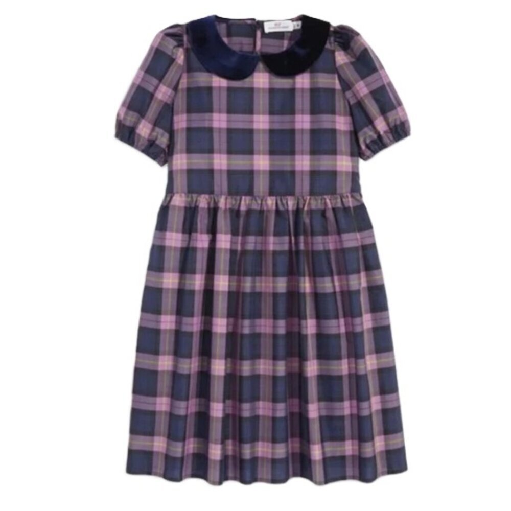 NWT Vineyard Vines Girls' Collared Taffeta Holiday Dress Size L